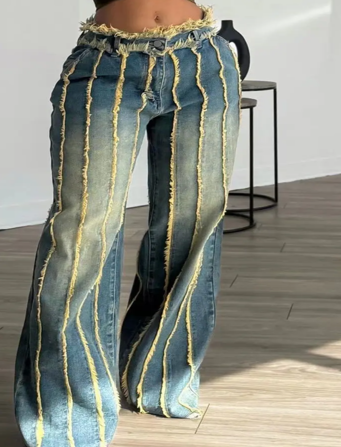 Women PLUS SIZE casual Stain Jeans sz lg