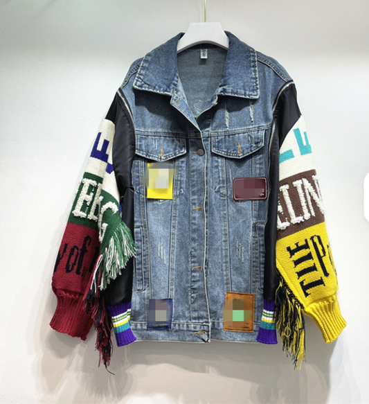 BLUE JEAN SWEATER JACKET