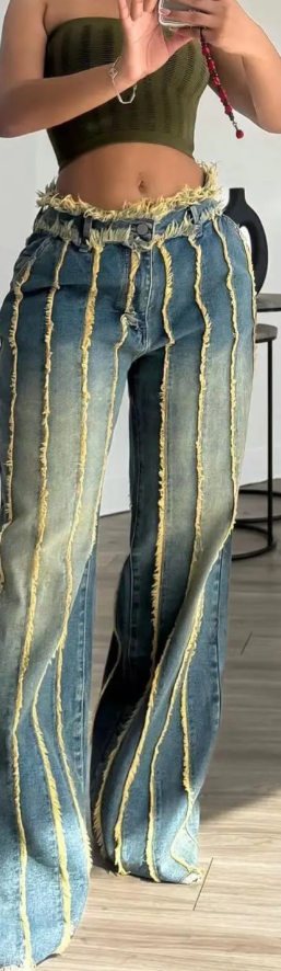 Women PLUS SIZE casual Stain Jeans sz lg